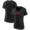 thumbnail image 1 of Women's Fanatics Black Nebraska Huskers Basic Arch V-Neck T-Shirt, 1 of 3