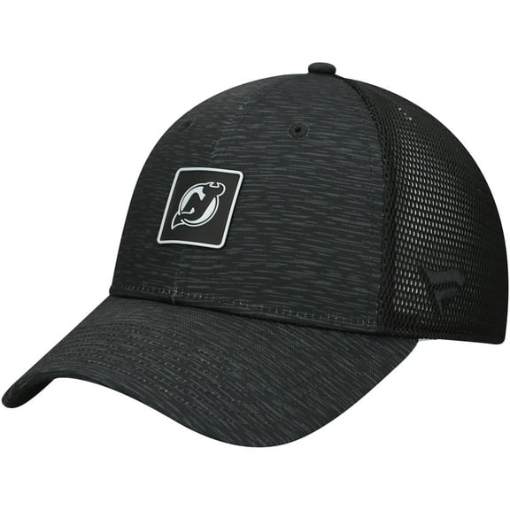 Women's-Fanatics Black New Jersey Devils Authentic Pro Adjustable Trucker Hat