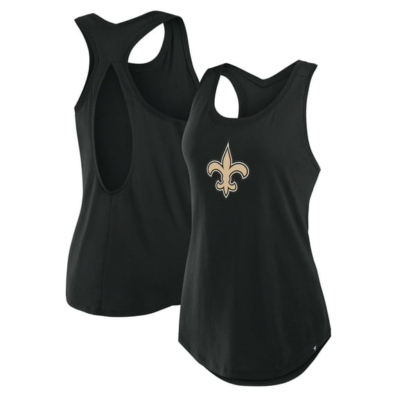 Women's Fanatics Black New Orleans Saints Iron Fan Tank Top