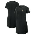 thumbnail image 1 of Women's Fanatics Black New Orleans Saints Ruched Drape T-Shirt Dress, 1 of 3