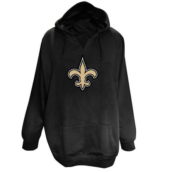Women's Fanatics Black New Orleans Saints Plus Size V-Neck Pullover Hoodie