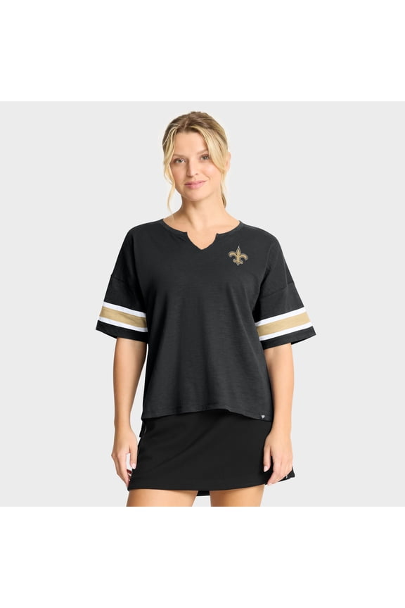 Women's Fanatics Black New Orleans Saints Redzone Curl Route T-Shirt