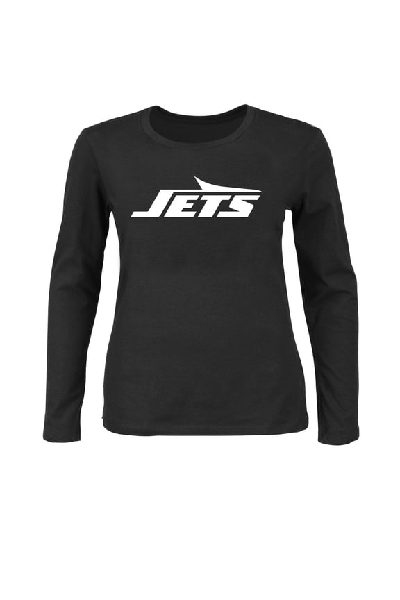 Women's Fanatics Black New York Jets Plus Size Primary Logo Long Sleeve T-Shirt