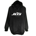thumbnail image 1 of Women's Fanatics Black New York Jets Plus Size V-Neck Pullover Hoodie, 1 of 1
