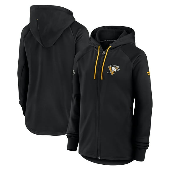 Women's Fanatics  Black Pittsburgh Penguins Authentic Pro Rink Fleece Full-Zip Jacket