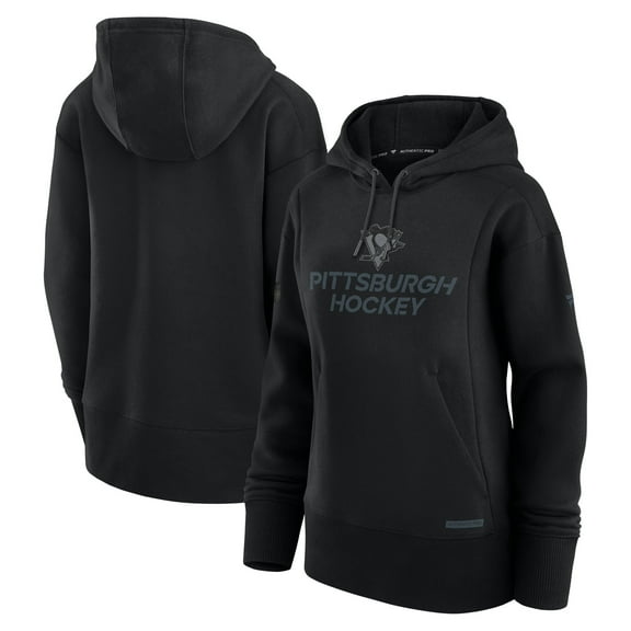 Women's Fanatics Black Pittsburgh Penguins Authentic Pro Road Pullover Hoodie