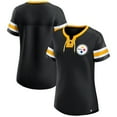 thumbnail image 1 of Women's-Fanatics  Black Pittsburgh Steelers Lace-Up Bling T-Shirt, 1 of 3