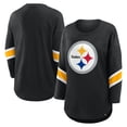 thumbnail image 1 of Women's Fanatics Black Pittsburgh Steelers Plus Size Redzone 3/4-Sleeve Scoop Neck T-Shirt, 1 of 3