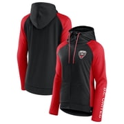 Womens Fanatics Black/Red D.C. United Iconic Raglan Full-Zip Hoodie