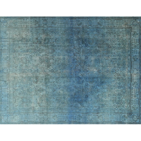 Ahgly Company Machine Washable Indoor Rectangle Contemporary Blue Koi Blue Area Rugs, 2' x 3'