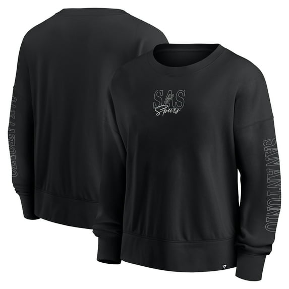 Women's Fanatics Black San Antonio Spurs Oversized Game Day Pullover Sweatshirt