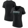 thumbnail image 1 of Women's Fanatics Black San Jose Sharks V-Neck T-Shirt, 1 of 3