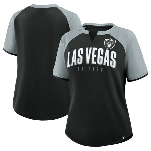 Women's Fanatics Black/Silver Las Vegas Raiders Height Advantage T-Shirt