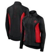 Womens Fanatics Black Toronto Raptors Studio Fitted Full-Zip Gym Track Jacket