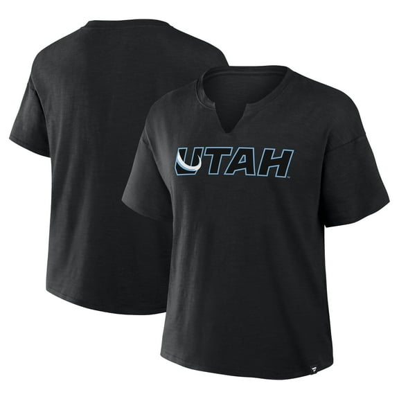 Women's Fanatics  Black Utah Mammoth Combo Stadium Slub Boxy T-Shirt