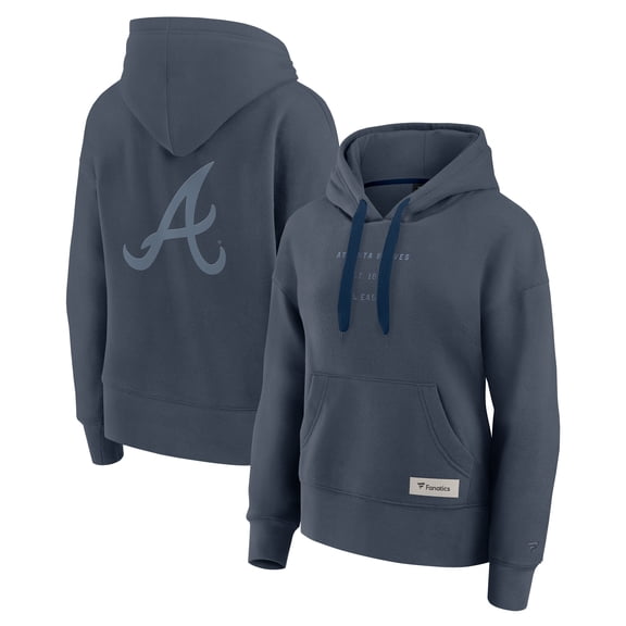 Women's Fanatics Blue Atlanta Braves Elements Future Ground Subtle Tonal Pullover Hoodie