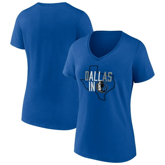 Women's Fanatics Blue Dallas Mavericks Hometown Collection All In V-Neck T-Shirt