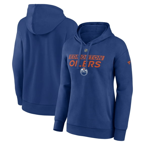 Women's Fanatics Blue Edmonton Oilers Authentic Pro Core Primary Fleece Pullover Hoodie