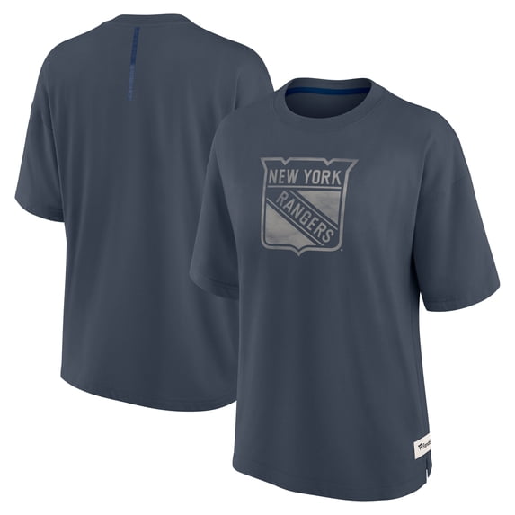 Women's Fanatics Blue New York Rangers Oversized Elements Raw Edge Future Ground T-Shirt