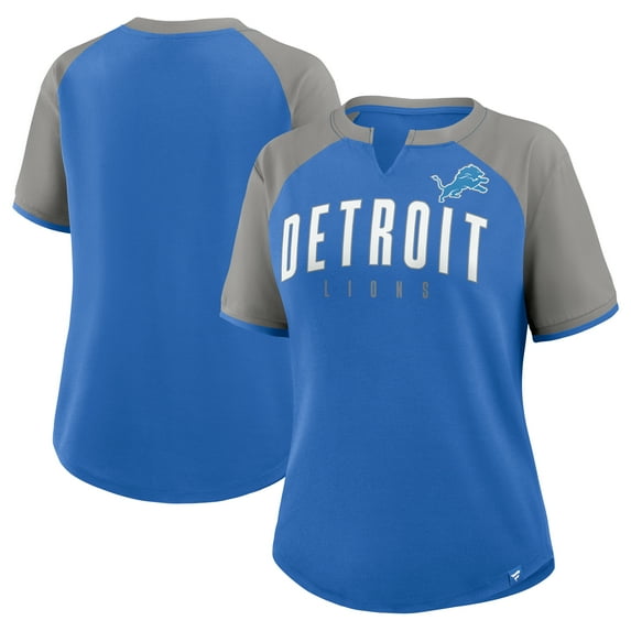 Women's Fanatics Blue/Silver Detroit Lions Height Advantage T-Shirt
