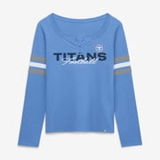 Womens Fanatics Blue Tennessee Titans Team First Coverage Scheme Lace-Up Long Sleeve T-Shirt