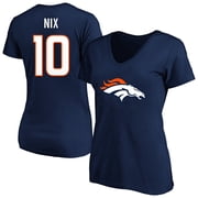 Womens Fanatics Bo Nix Navy Denver Broncos Plus Size Name & Number V-Neck T-Shirt