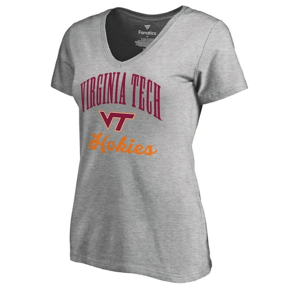 Women's Ash Virginia Tech Hokies Victory Script T-Shirt