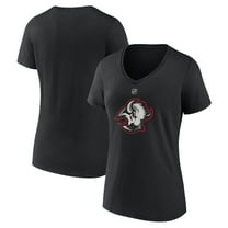 Women's Black Buffalo Sabres Alternate Logo V-Neck T-Shirt