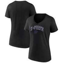 Women's Black Kansas State Wildcats Campus V-Neck T-Shirt