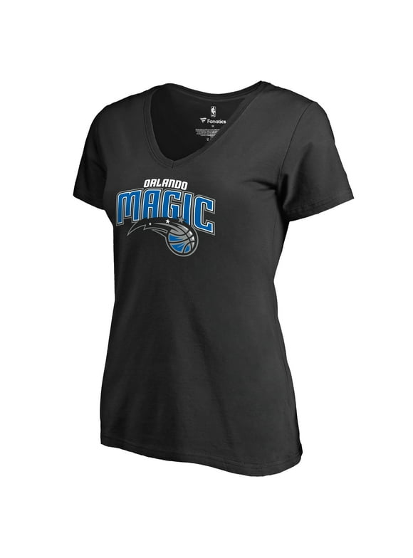 Women's Fanatics Branded Black Orlando Magic Primary Logo V-Neck T-Shirt