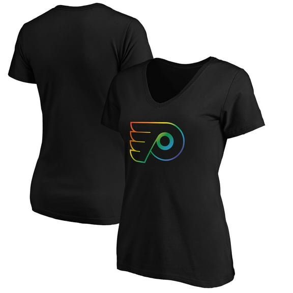 Women's Black Philadelphia Flyers Team Pride Logo V-Neck T-Shirt