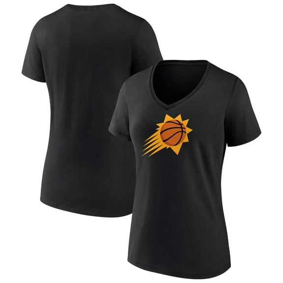 Women's Black Phoenix Suns Primary Logo V-Neck T-Shirt