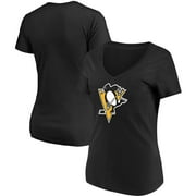 Women's Fanatics Branded Black Pittsburgh Penguins Top Ranking V-Neck T-Shirt