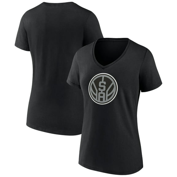 Women's Black San Antonio Spurs Alternate Logo V-Neck T-Shirt