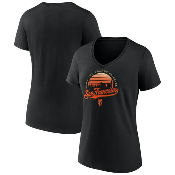 Women's Black San Francisco Giants One Champion V-Neck T-Shirt