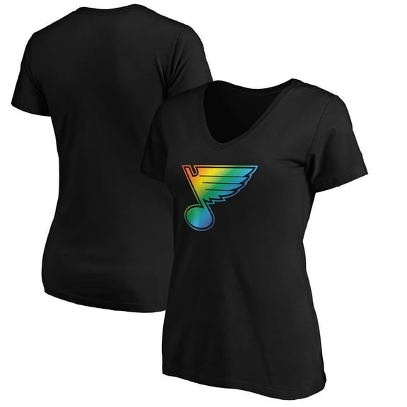 Women's Black St. Louis Blues Team Pride Logo V-Neck T-Shirt