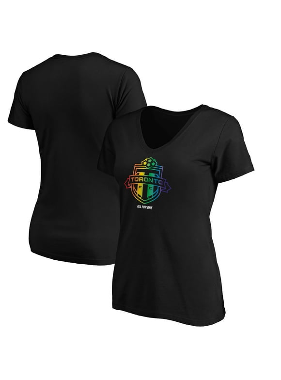 Women's Fanatics Branded Black Toronto FC Team Pride Logo V-Neck T-Shirt