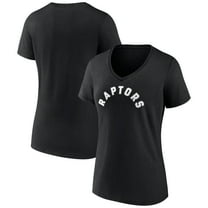 Women's Black Toronto Raptors Wordmark V-Neck T-Shirt