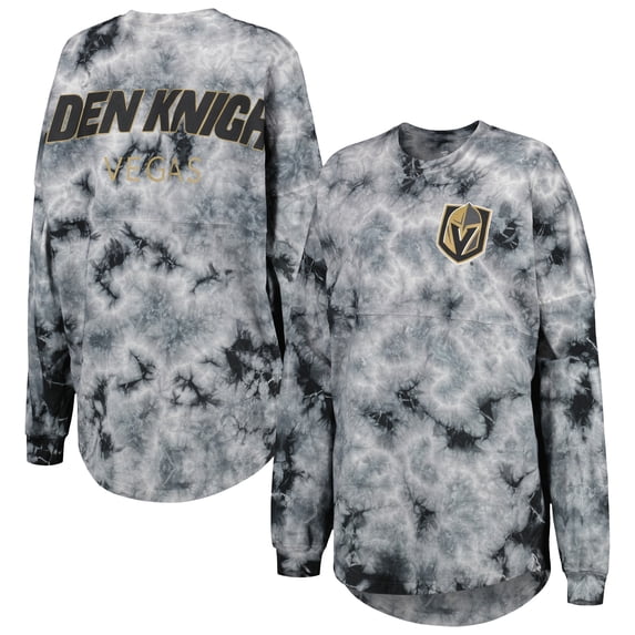 Women's Fanatics Branded Black Vegas Golden Knights Crystal-Dye Long Sleeve T-Shirt