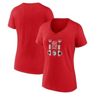 New Era Girls Cincinnati Reds White Pinstripe V-Neck T-Shirt