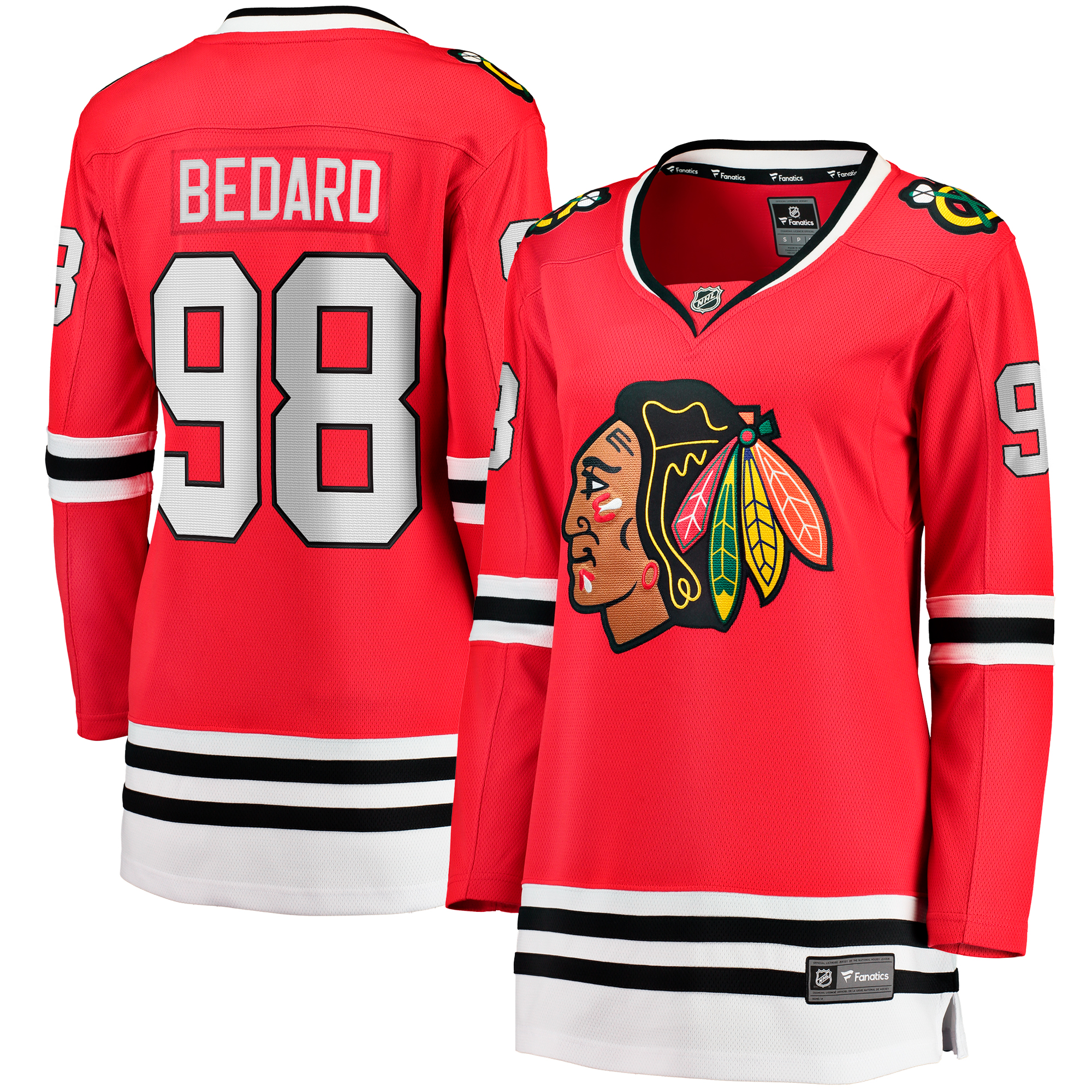 Women's Fanatics Branded Connor Bedard Red Chicago Blackhawks 2023 NHL