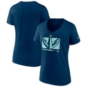 Women's Fanatics Branded Deep Sea Blue Seattle Kraken Authentic Pro Core Collection Secondary Logo V-Neck T-Shirt