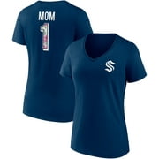 Women's Fanatics Branded Deep Sea Blue Seattle Kraken Team Mother's Day V-Neck T-Shirt