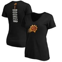 Women's Devin Booker Black Phoenix Suns Playmaker Name & Number T-Shirt
