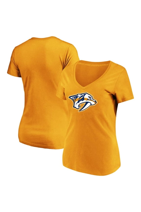Women's Fanatics Branded Gold Nashville Predators Top Ranking V-Neck T-Shirt