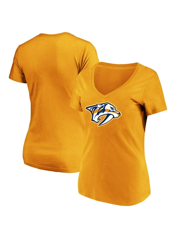 Women's Fanatics Branded Gold Nashville Predators Top Ranking V-Neck T-Shirt