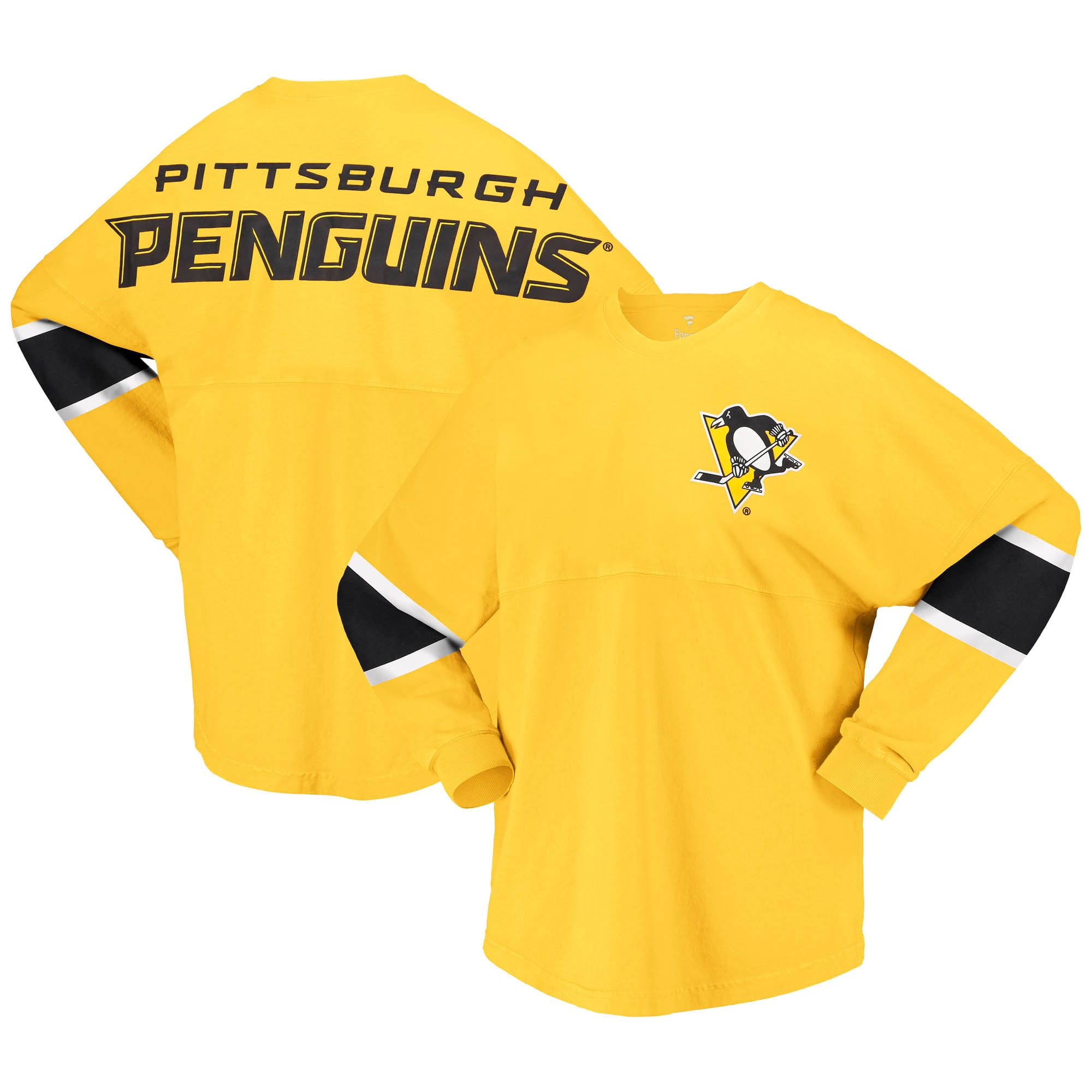 Women's Fanatics Branded Gold Pittsburgh Penguins Jersey Long Sleeve T