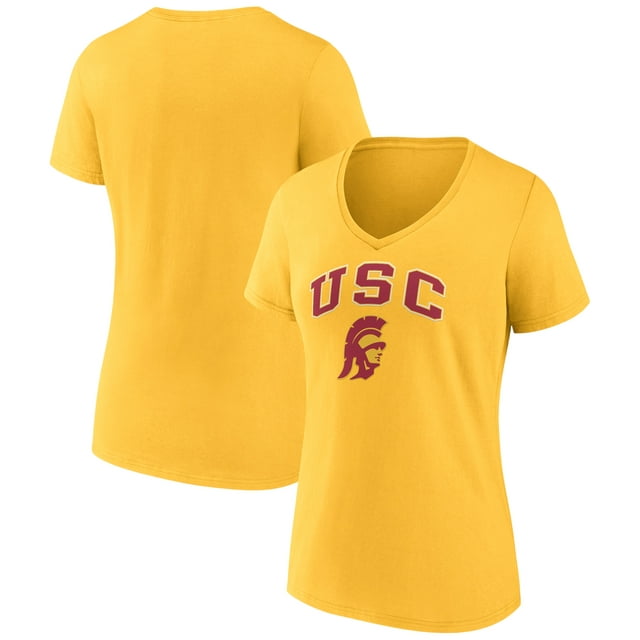 Women's Fanatics Branded Gold USC Trojans Evergreen Campus V-Neck T-Shirt