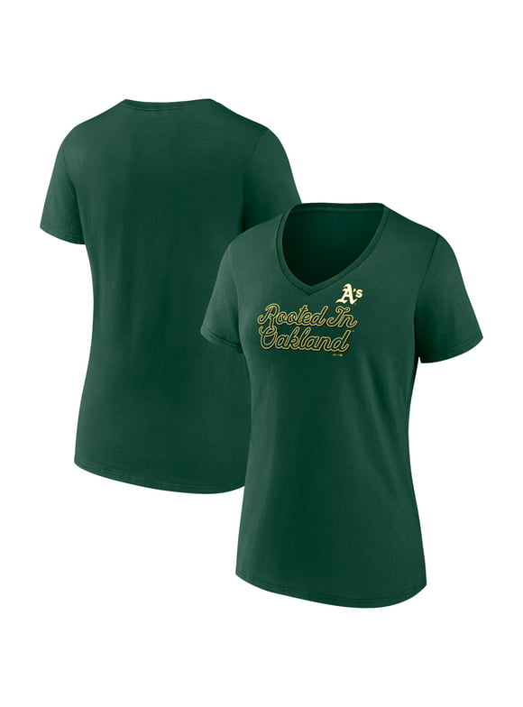 Women's Fanatics Branded Green Oakland Athletics Regulation V-Neck T-Shirt