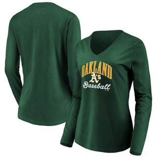 Women's G-III 4Her by Carl Banks Green Oakland Athletics First Place V-Neck  T-Shirt